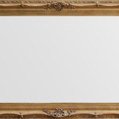 Sale Photo Thumbnail #53: Ornate Gold-Tone Wooden Mirror w/ Floral Details