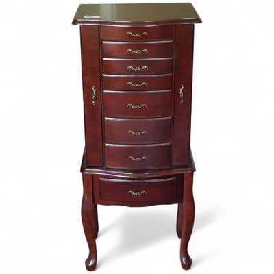 Sale Photo Thumbnail #63: Thomas Pacconi Classics Queen Anne Style Cherry Wood Jewelry Armoire