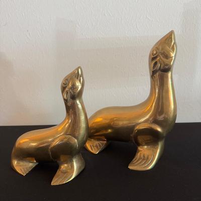 Vintage Brass Sea Lions