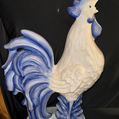 Blue And White Rooster