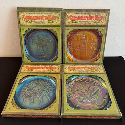 Vintage American Bicentennial Commemorative Plates from Indiana Glass