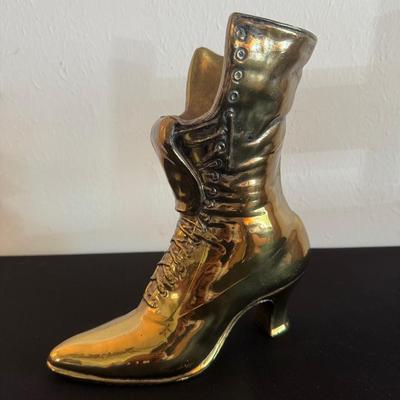 Vintage Brass Victorian Boot
