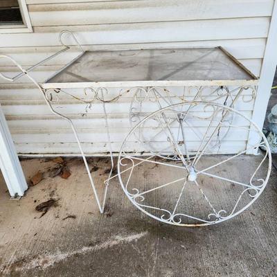 White Metal Garden Cart
