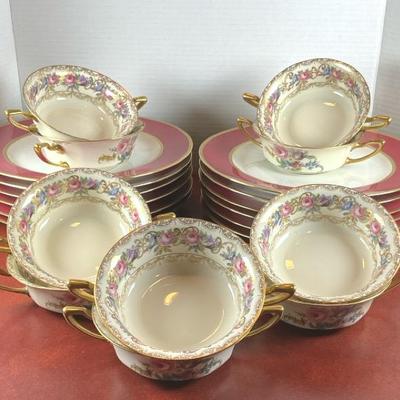 Porcelain Handled Bowls(10) By Rosenthal Plates(12) By Limoges