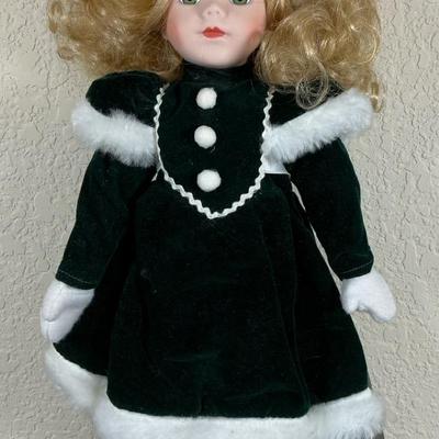 1990 House of Lloyd Porcelain Doll  Wth Ice Skates & Metal Stand