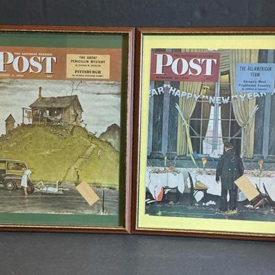 Front Covers Of The Saturday Evening Post From 1945 & 1946, Framed