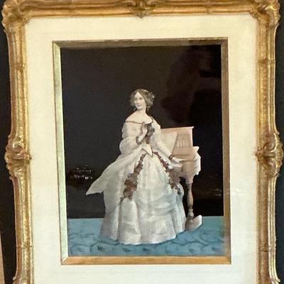 Framed Decoupage Portrait Of Jenny Lind  (Sweden 1820-1887), Circa 1855