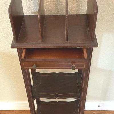 Antique Entry Stand With Mail Slots In Dark Wood