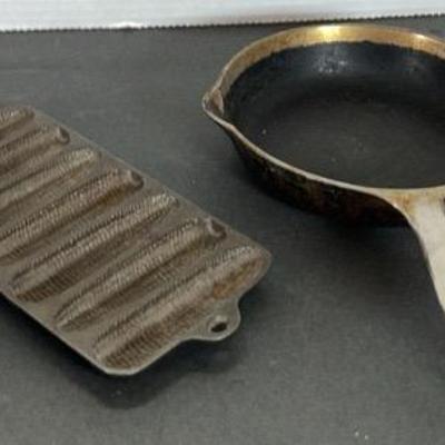 Cast Iron Skillet And Tea Time Corn Muffin Pans