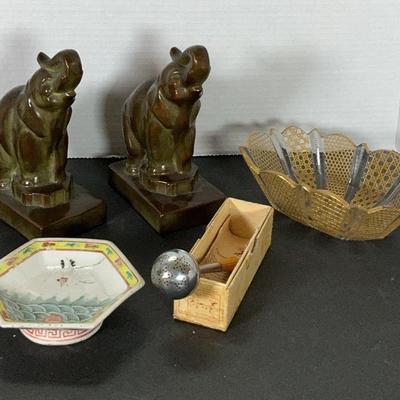 Pair of Antique Bookends And Other Far East Decor