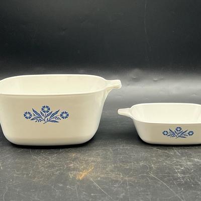(2) Corning Ware Cornflower Blue Casseroles 