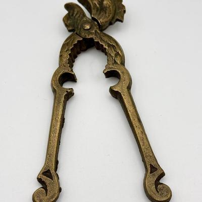 Vintage Brass Rooster Nutcracker