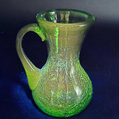 Crackled Glass Pitcher 