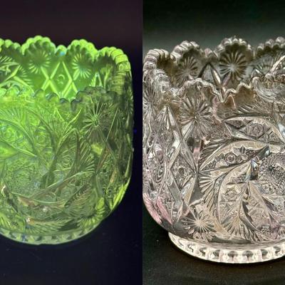 Antique American Brilliant Cut Glass Rose Bowl