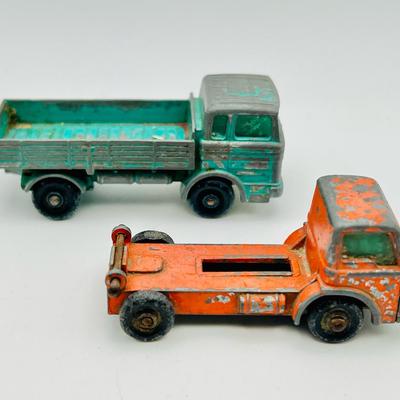 (2) Lesney MATCHBOX Mercedes Truck & Refuse Truck