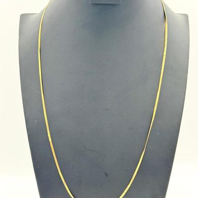 14K Stamped Gold Herringbone Necklace