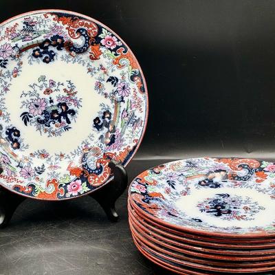 (10) Ridgways Corey Hill 8” Plates