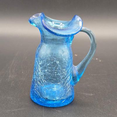 Handblown Crackled Pitcher