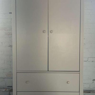 White Finish Wardrobe On Bun Feet