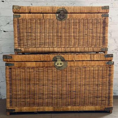 Graduated Size Asian Wicker Trunks 