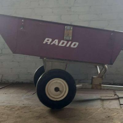 Vintage Radio Lawn Tractor Tow Trailer