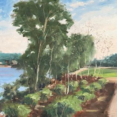 Larry Griggs Acrylic Landscape with Lake, Unsigned