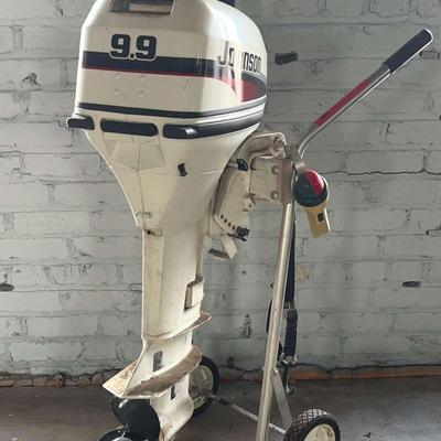 Johnson 9.9 Outboard Motor With Stand / Dolly