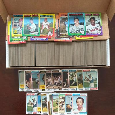100s of 1974 and 1975 Baseball Cards.  Few HOFs, Commons and Minor Stars