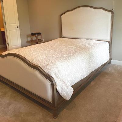 Upholstered Queen Wood Bed Frame With Linens