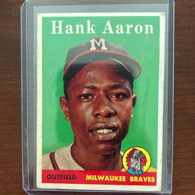 1958 Topps Baseball Card - Hank Aaron