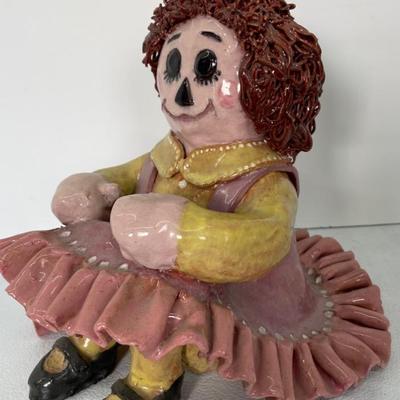 Raggedy Ann Art Pottery Figurine 