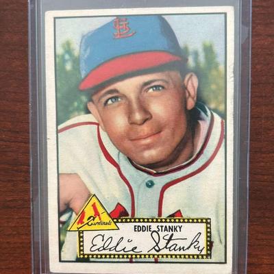 1952 Topps Baseball Card.  Eddie Stanky - St. Louis Cardinals. #76 Red Back