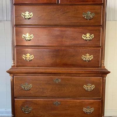 American Drew Chippendale Style Chest-on-Chest