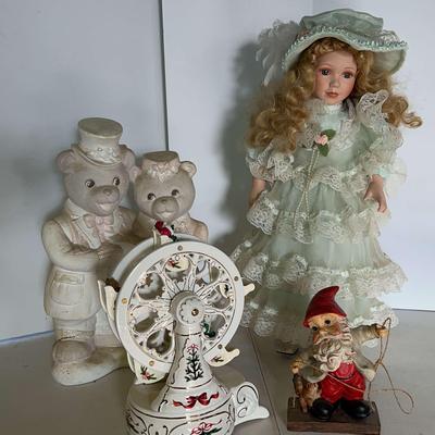 Seasonal Decorations with Porcelain Doll and More 