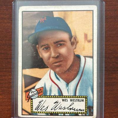 1952 Topps Baseball Card.  Wes Westrum - New York Giants. #75 Black Back