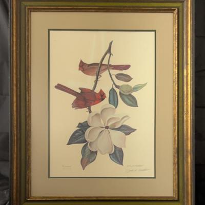 John Ruthven Signed Offset Print Of Cardinals, Edition Of 1000