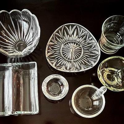 Crystal Collectible Tableware (7) with Waterford Marquis Dish and Steuben Snail Dish