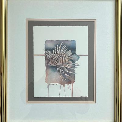 Signed Print of a Lion Fish