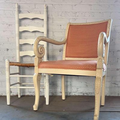 Two Painted Wooden Chairs 
