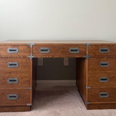 Bernhardt Oak Campaign Style Desk