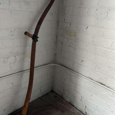 Antique Wood And Iron Scythe 