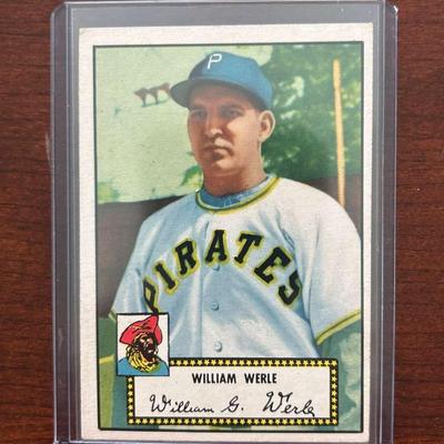 1952 Topps Baseball Card.  William Werle - Pittsburgh Pirates. #73 Black Back