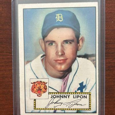 1952 Topps Baseball Card.  Johnny Lipon - Detroit Tigers. #89 Red Back