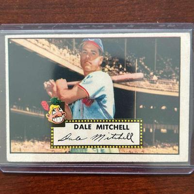 1952 Topps Baseball Card.  Dale Mitchell - Cleveland Indians. #92 Red Back