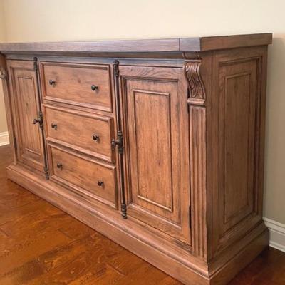 Oak With Iron Hardware Buffet/SIdeboard