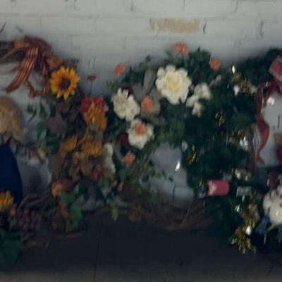 Four Seasonal Door Wreaths 