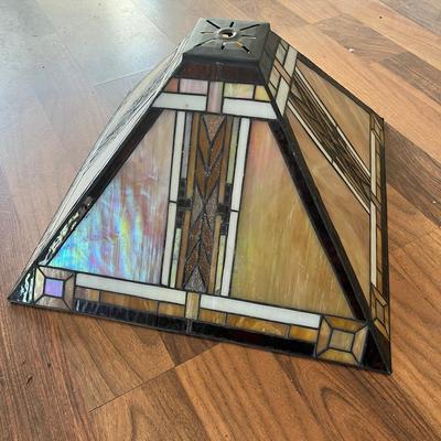 Tiffany Style 18” Lampshade (not Glass) Pyramid-Shaped Stained Glass-like Light Fixture