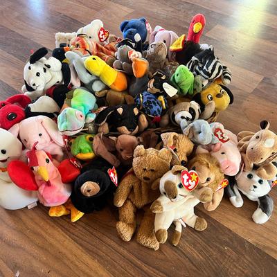 Big Basket Of TY Beanie Babies With Tags!