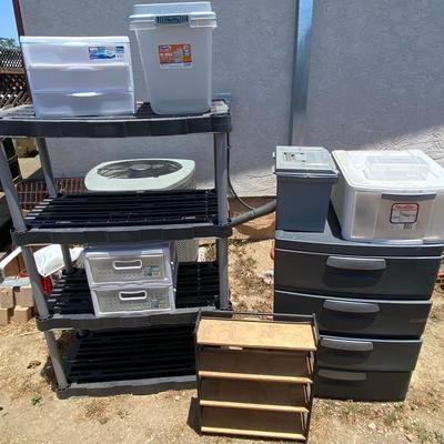 Storage Bins, Shelving, & Organization Outdoor Storage and Plastic Drawer Units with Bonus Totes