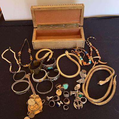 Mother of Pearl Bracelets, and Costume Jewelry Lot